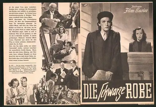 Filmprogramm IFK Nr. 3367, Die schwarze Robe, Lotte Koch, Richard Häussler, Regie: Fritz Peter Buch