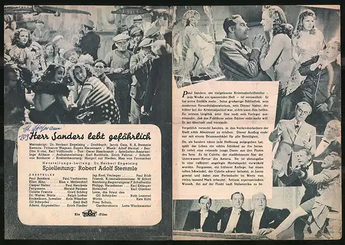 Filmprogramm IFK Nr. 3356, Herr Sanders lebt gefährlich, Paul Verhoeven, Else v. Möllendorf, Regie: Robert Adolf Stemmle