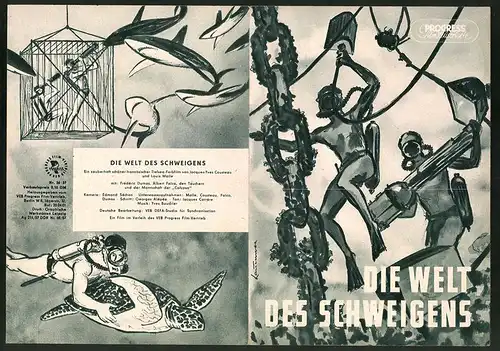 Filmprogramm PFI Nr. 56 /57, Die Welt des Schweigens, Jacques-Yves Cousteau, Frédéric Dumas, Albert Falco