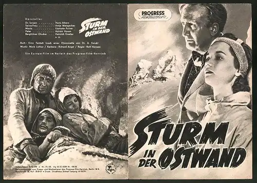 Filmprogramm PFI Nr. 74 /55, Sturm in der Ostwand, Hans Albers, Liselotte Pulver, Regie: Rolf Hansen
