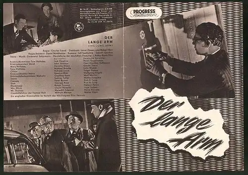 Filmprogramm PFI Nr. 14 /57, Der lange Arm, Jack Hawkins, John Stratlon, Regie: Charles Frend