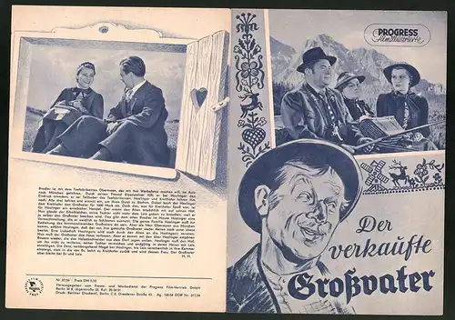 Filmprogramm PFI Nr. 87 /54, Der verkaufte Grossvater, Josef Eichheim, Oskar Sima, Regie: Joe Stöckel