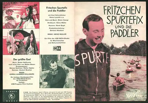 Filmprogramm PFP Nr. 26 /60, Fritzchen Spurtefix und die Paddler, Kurt Schmidtchen, Heinz Lyschik, Regie: Heinz Müller