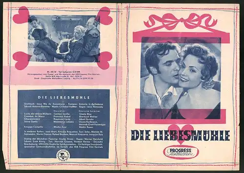 Filmprogramm PFI Nr. 103 /56, Die Liebesmühle, Carmen Sevilla, Francisco Rabal, Regie: Léon Klimovsky