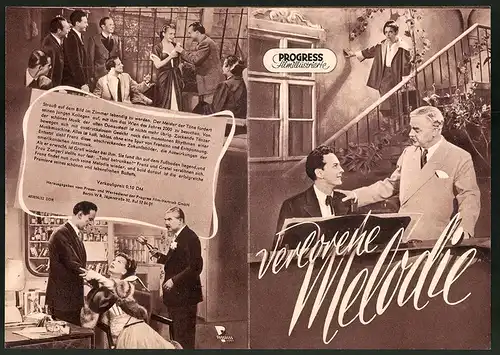 Filmprogramm PFI, Verlorene Melodie, Elfie Mayerhofer, Robert Lindner, Regie: Eduard von Borsody