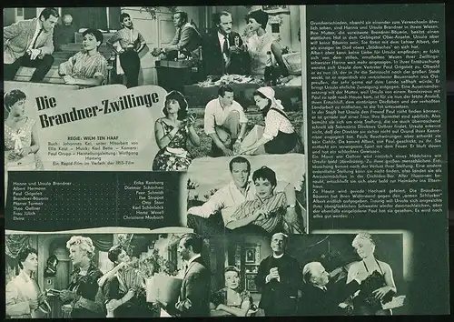 Filmprogramm DNF Nr. 996, Die Brandner Zwillinge, Erika Remberg, Dietmar Schönherr, Regie: Wilm Ten Haaf