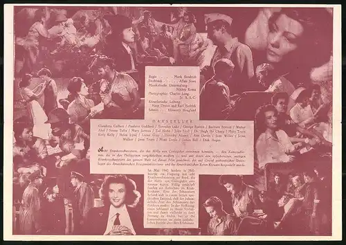 Filmprogramm Filmbühne Nr. 18, Mutige Frauen, Claudette Colbert, Paulette Goddard, Regie: Mark Sandrich