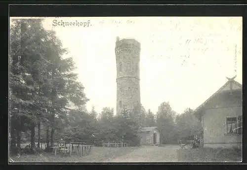 AK Oberhof, Blick auf den Schneekopfturm