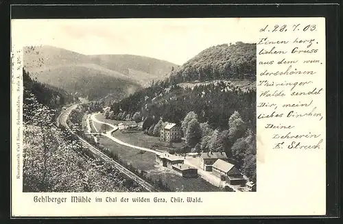 AK Gehlberg, Mühle im Tal der wilden Gera