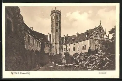 AK Droyssig, Blick in den Innenhof vom Schloss
