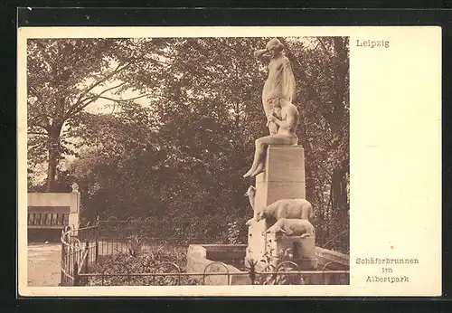 AK Leipzig, Schäferbrunnen im Albertpark