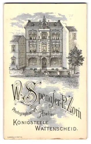Fotografie W. Spengler - P. Zorn, Wattenscheid-Königsteele, Ansicht Wattenscheid-Königsteele, Geschäftshaus mit Atelier