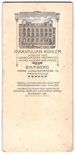 Fotografie Maximilian Kohler, Bamberg, Ansicht Bamberg, Foto-Atelier Franz-Ludwigstrasse 10, Rückseitig Foto