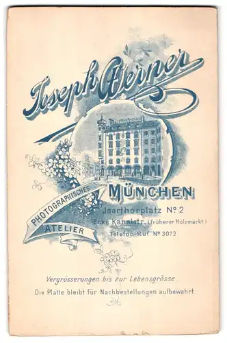 Fotografie Joseph Werner, München, Ansicht München, Geschäftshaus Isartorplatz 2, Rückseitig Hochzeits-Foto