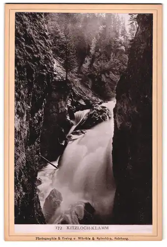 Fotografie Würthle & Spinnhirn, Salzburg, Ansicht Kitzloch-Klamm, Wasserfall