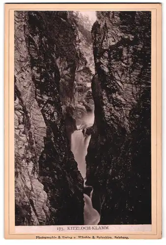 Fotografie Würthle & Spinnhirn, Salzburg, Ansicht Kitzloch-Klamm, Wildwasser in der Klamm