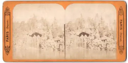 Stereo-Fotografie Fotograf unbekannt, Ansicht Paris, Cascade du Bois de Boulogne