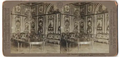 Stereo-Fotografie H. Graves, Philadelphia, Ansicht Fontainebleau, Council Chamber of Napoleon