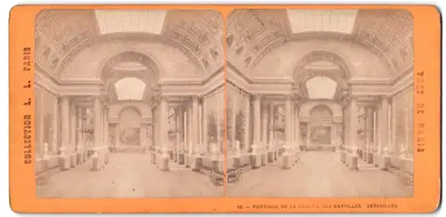 Stereo-Fotografie Albert Hautecceur, Maison Martinet, Ansicht Versailles, Portique De La Galerie Des Batailles