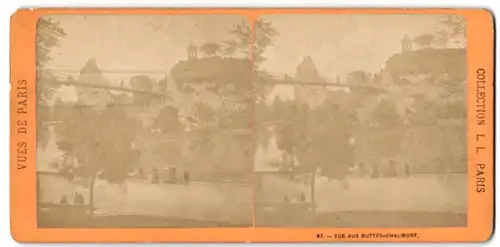 Stereo-Fotografie Albert Hautecceur, Paris, Ansicht Paris, Vue Aux Buttes-Chaumont