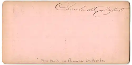 Stereo-Fotografie Fotograf unbekannt, Ansicht Paris, La Chambre Des Deputes