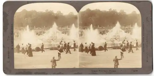 Stereo-Fotografie Wright, Burnley, Ansicht Versailles, Grand Fountain