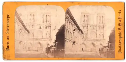 Stereo-Fotografie Fotogrzaf unbekannt, Ansicht Paris, Eglise Notre Dame