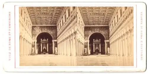Stereo-Fotografie Fotograf unbekannt, Ansicht Rom, Papst - Basilika Innenansicht
