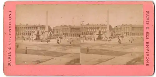 Stereo-Fotografie Fotograf unbekannt, Ansicht Paris, Place de la Concorde