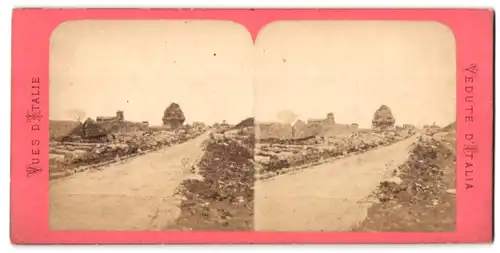 Stereo-Fotografie Fotograf unbekannt, Ansicht Rom, Via Appia