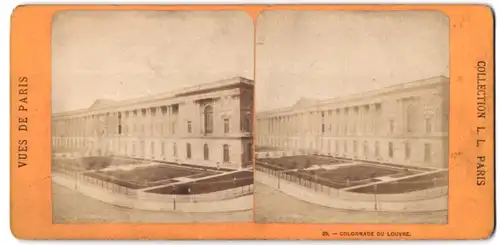 Stereo-Fotografie Albert Hautecceur, Maison Martinet, Ansicht Paris, Colonnade Du Louvre