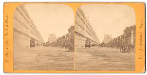 Stereo-Fotografie H.J., Paris, Ansicht Paris, Rue de Rivoli et les Tuileries