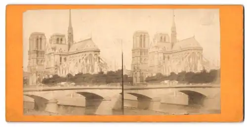 Stereo-Fotografie Fotograf unbekannt, Ansicht Paris, Egllse Notre Dame
