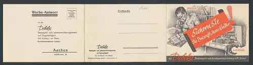 Prospekt Debeka Studiengeld & Aussteuerversicherung, Student mit Mikroskop