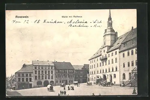 AK Rosswein, Markt mit Rathaus