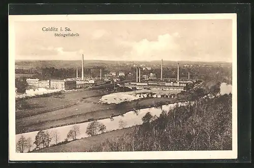 AK Colditz, Blick auf die Steingutfabrik