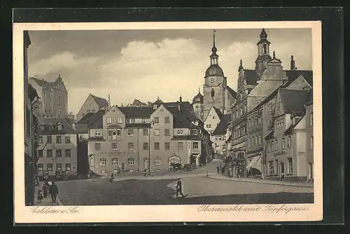 AK Colditz, Obermarkt mit Töpfergasse