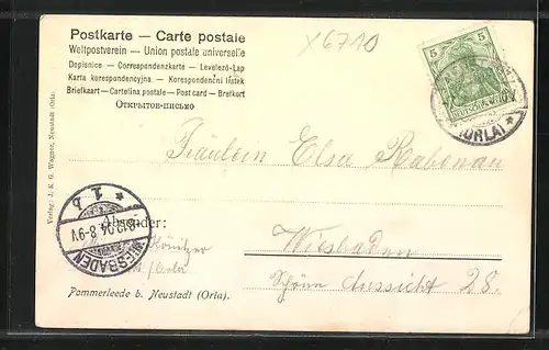 AK Neustadt /Orla, Gasthaus Pommerleede, Ruderer auf dem See