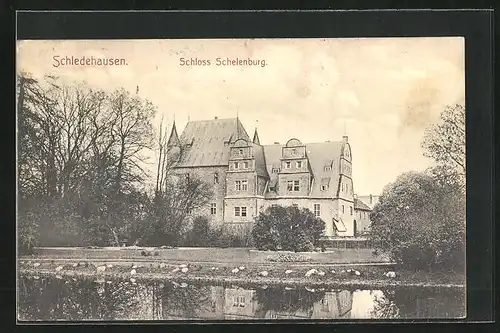 AK Schledehausen, Blick auf das Schloss Schelenburg