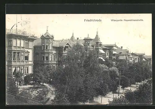 AK Friedrichroda, Villenpartie an der Alexandrinenstrasse