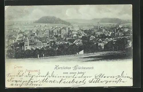 AK Poessneck, Blick auf die Ortschaft