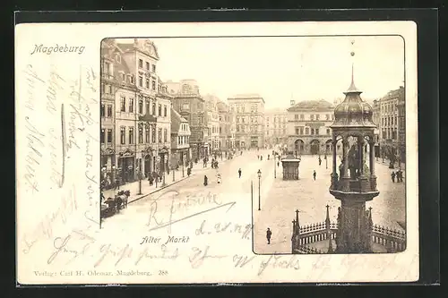 AK Magdeburg, Blick auf den alten Markt