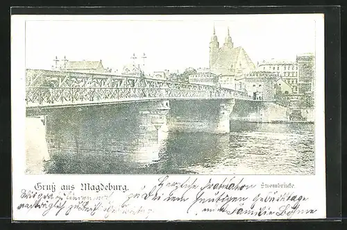 AK Magdeburg, Blick auf die Strombrücke