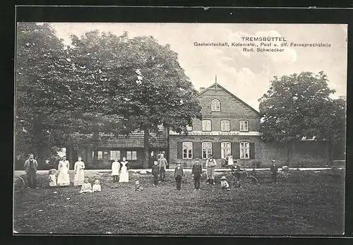 AK Tremsbüttel, Gasthaus und Kolonialwarenhandlung von Rud. Schwiecker