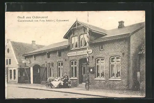 AK Oldenswort, Gasthaus von Fritz Schnoor