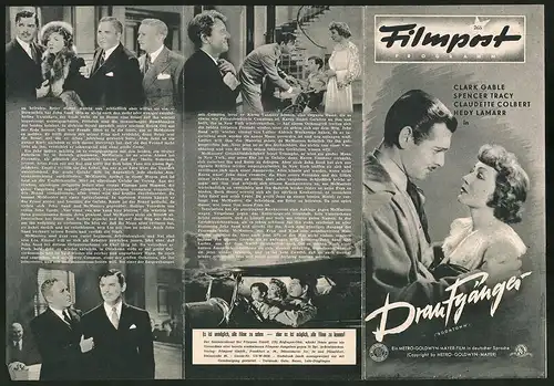 Filmprogramm Filmpost Nr. 265, Draufgänger, Clark Gable, Spencer Tracy, Regie: Jack Conway