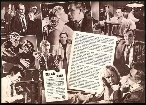 Filmprogramm IFB Nr. 5826, Der 4D-Mann, Robert Lansing, Lee Meriwether, Regie: Irvin Shortess Yeaworth jr.