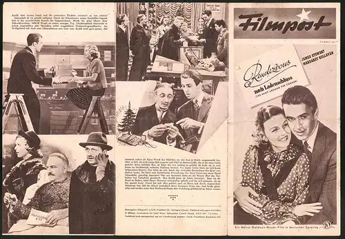Filmprogramm Filmpost Nr. 107, Rendezvous nach Ladenschluss, James Stewart, Margaret Sullavan, Regie: Ernst Lubitsch