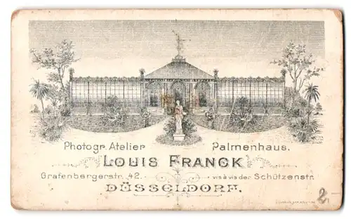 Fotografie Louis Franck, Düsseldorf, Ansicht Düsseldorf, Fotografisches Atelier Palmenhaus Grafenbergerstr. 42