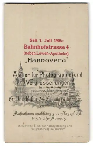 Fotografie Atelier Hannovera, Hannover, Ansicht Hannover, Bahnhofstr. 4, Blick über die Stadt, Rückseitig Portrait-Foto